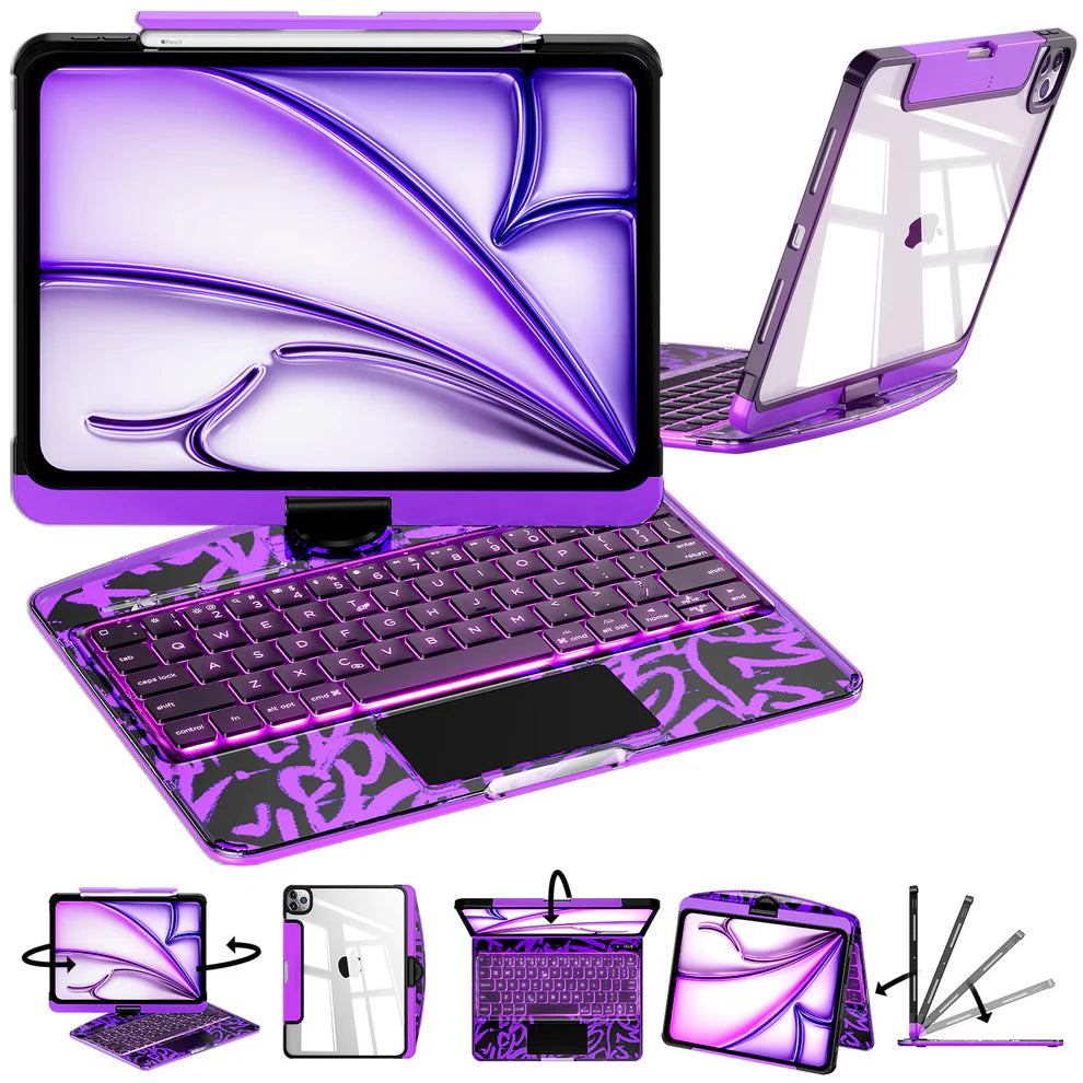 Transparent Purple Swivelle keyboard case