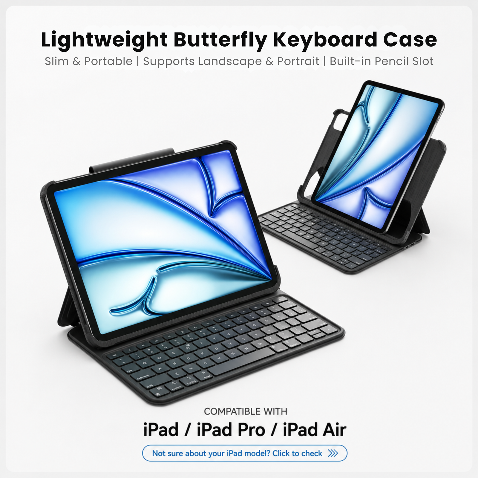 Swivelle AirLite Butterfly iPad Keyboard Case